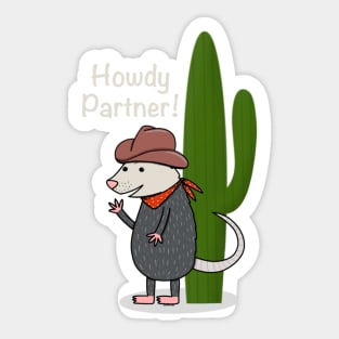 Cowboy Opossum Sticker